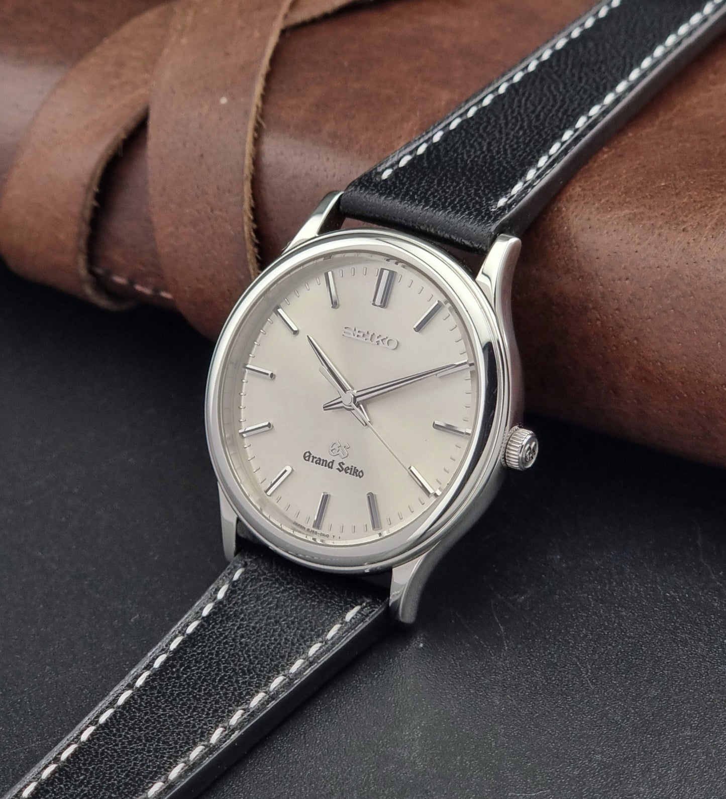 Grand Seiko SBGF015 Wristwatch 8J55-0A10 quartz on a black leather strap