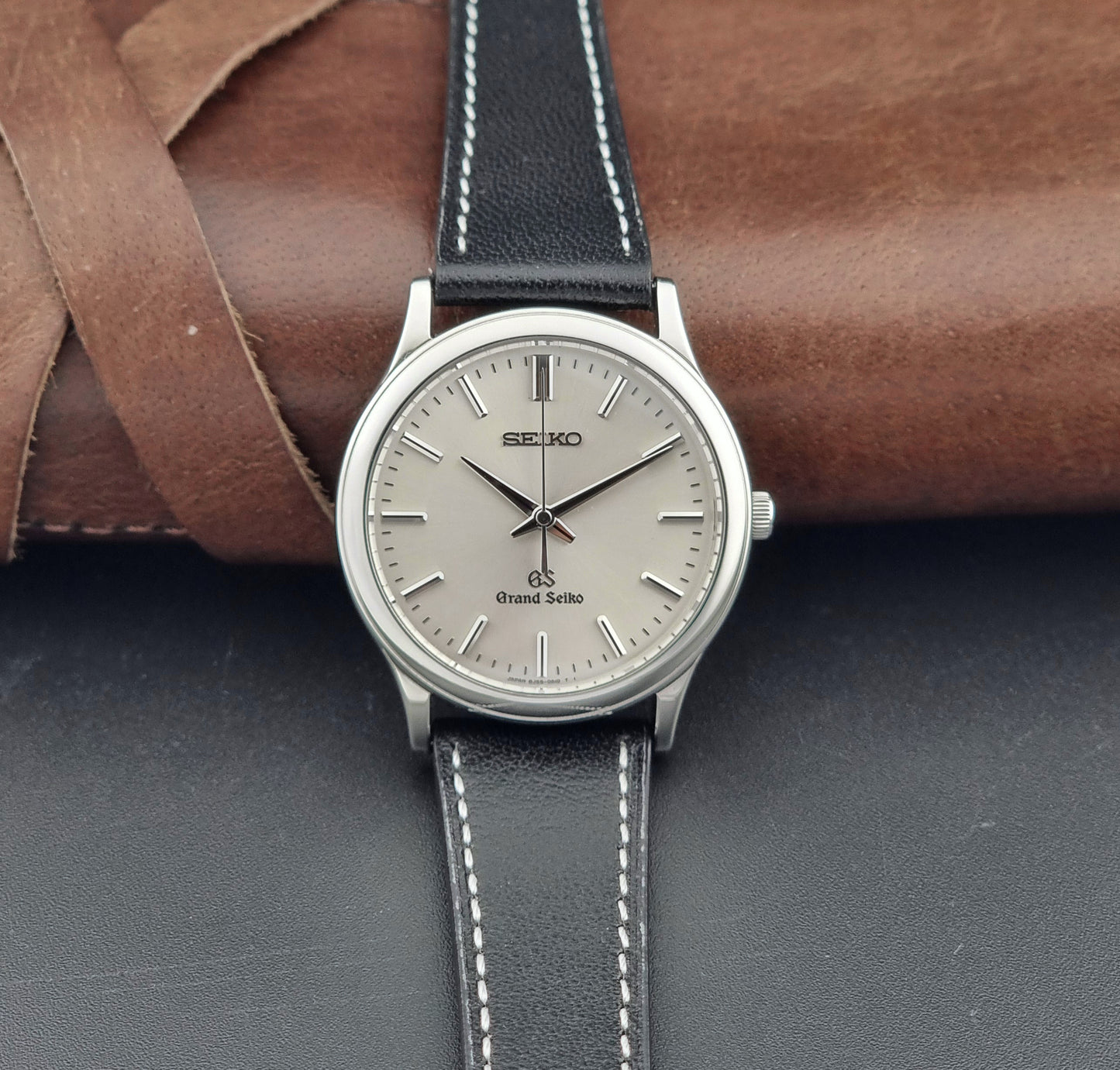 Grand Seiko SBGF015 Wristwatch 8J55-0A10 quartz on a black leather strap