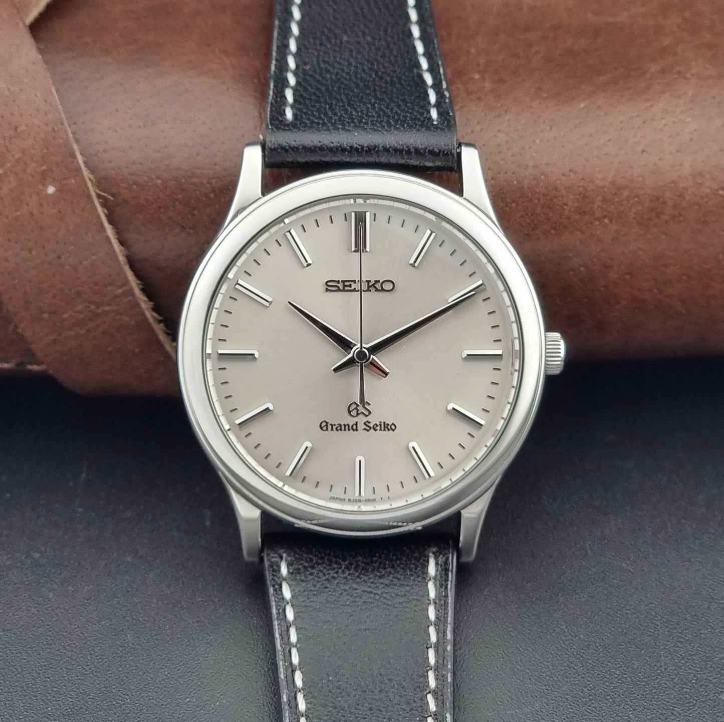 Grand Seiko SBGF015 Wristwatch 8J55-0A10 quartz on a black leather strap