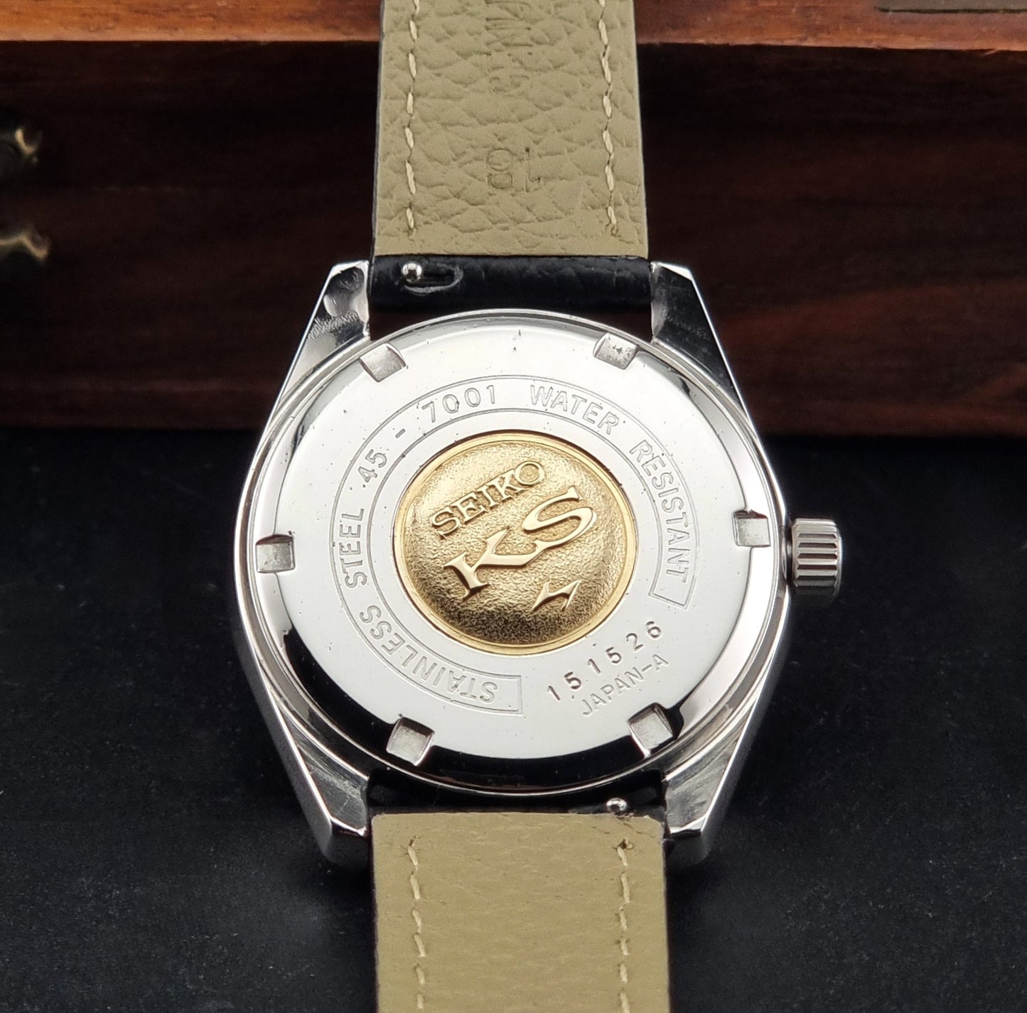 Vintage King Seiko 45-7001 watch Hi-Beat 1971 Stainless steel