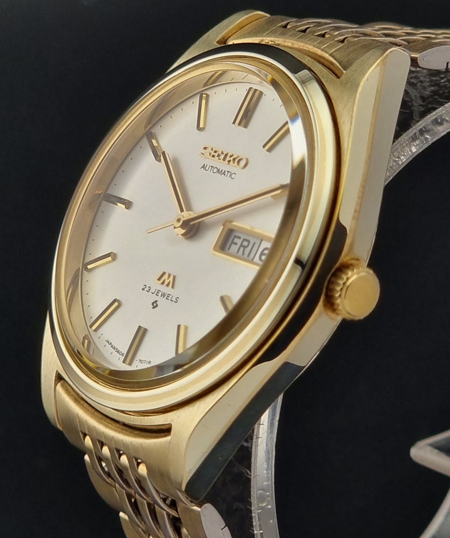 Seiko Wristwatch LordMatic 5606-7070 Vintage 1973 Gold plate