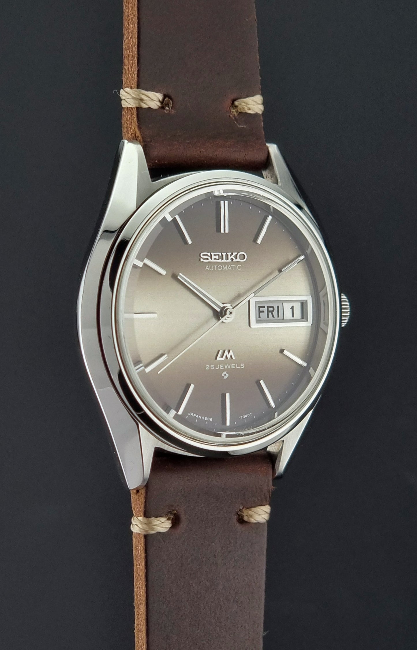 Seiko Watch LordMatic 5606-7190 Brown Dial Vintage 1972