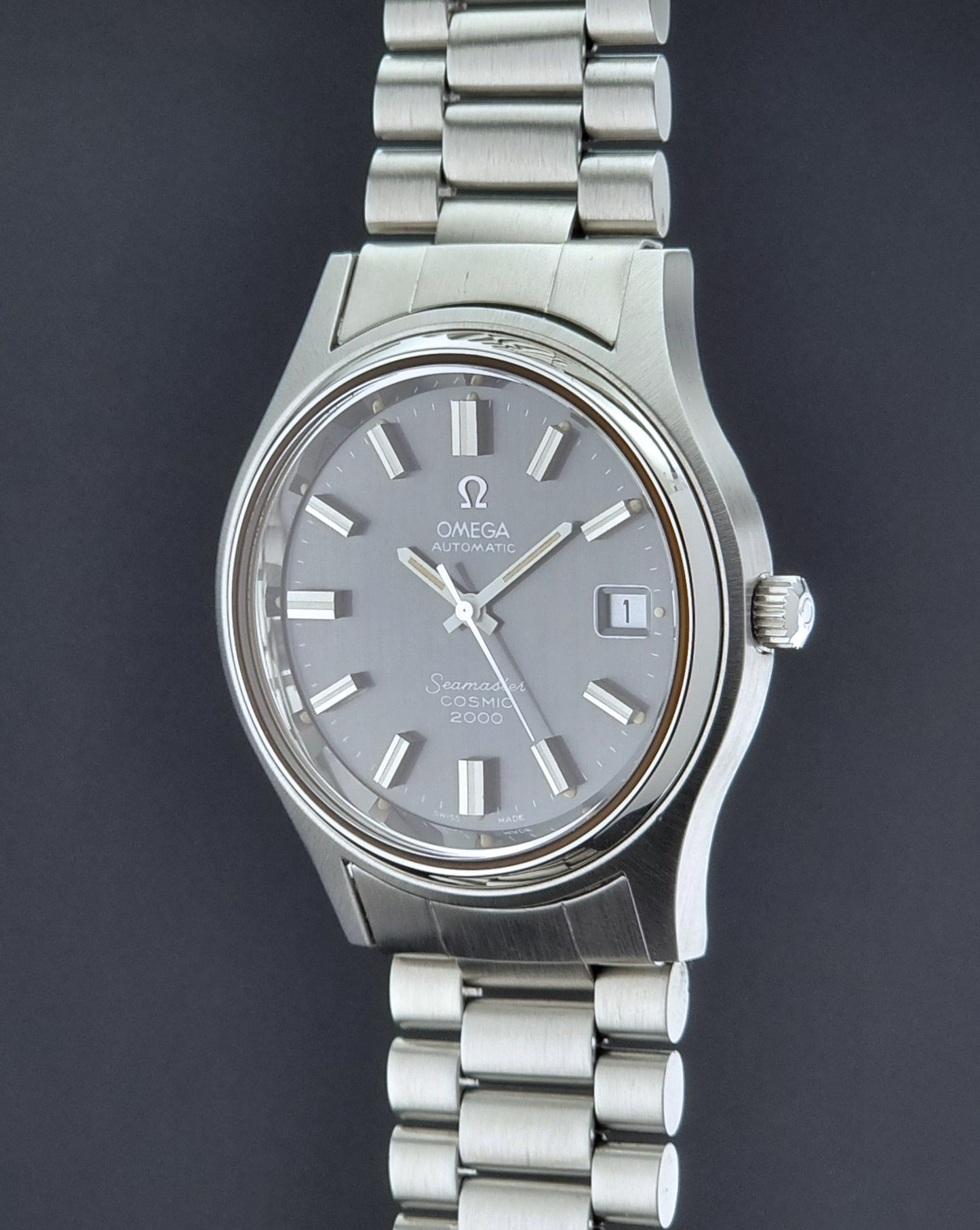 Omega Wristwatch Seamaster Cosmic 2000 Jumbo 166.128 Vintage 1971 Grey