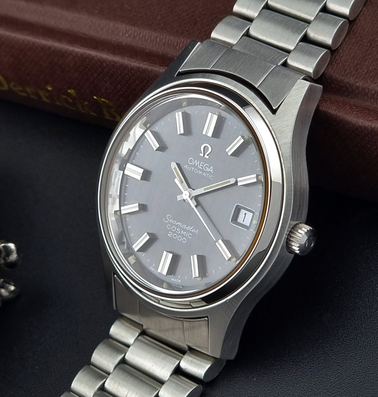 Omega Wristwatch Seamaster Cosmic 2000 Jumbo 166.128 Vintage 1971 Grey