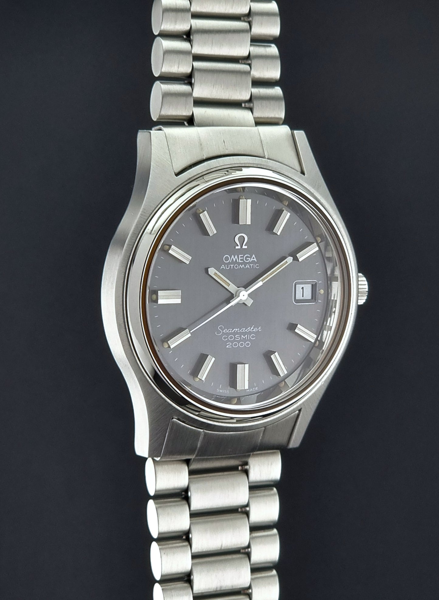 Omega Wristwatch Seamaster Cosmic 2000 Jumbo 166.128 Vintage 1971 Grey