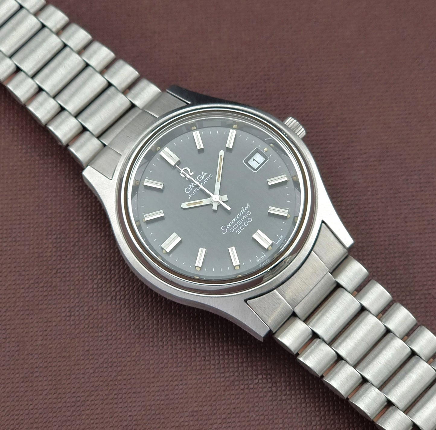 Omega Wristwatch Seamaster Cosmic 2000 Jumbo 166.128 Vintage 1971 Grey