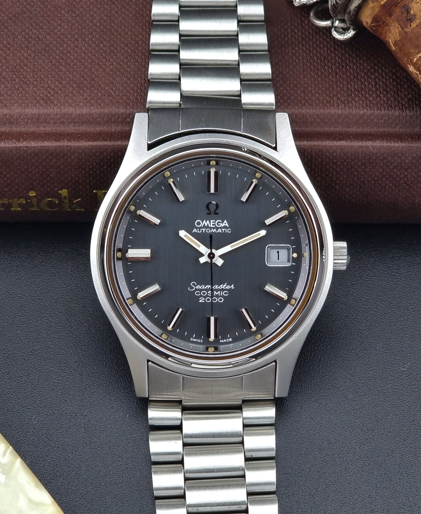 Omega Wristwatch Seamaster Cosmic 2000 Jumbo 166.128 Vintage 1971 Grey
