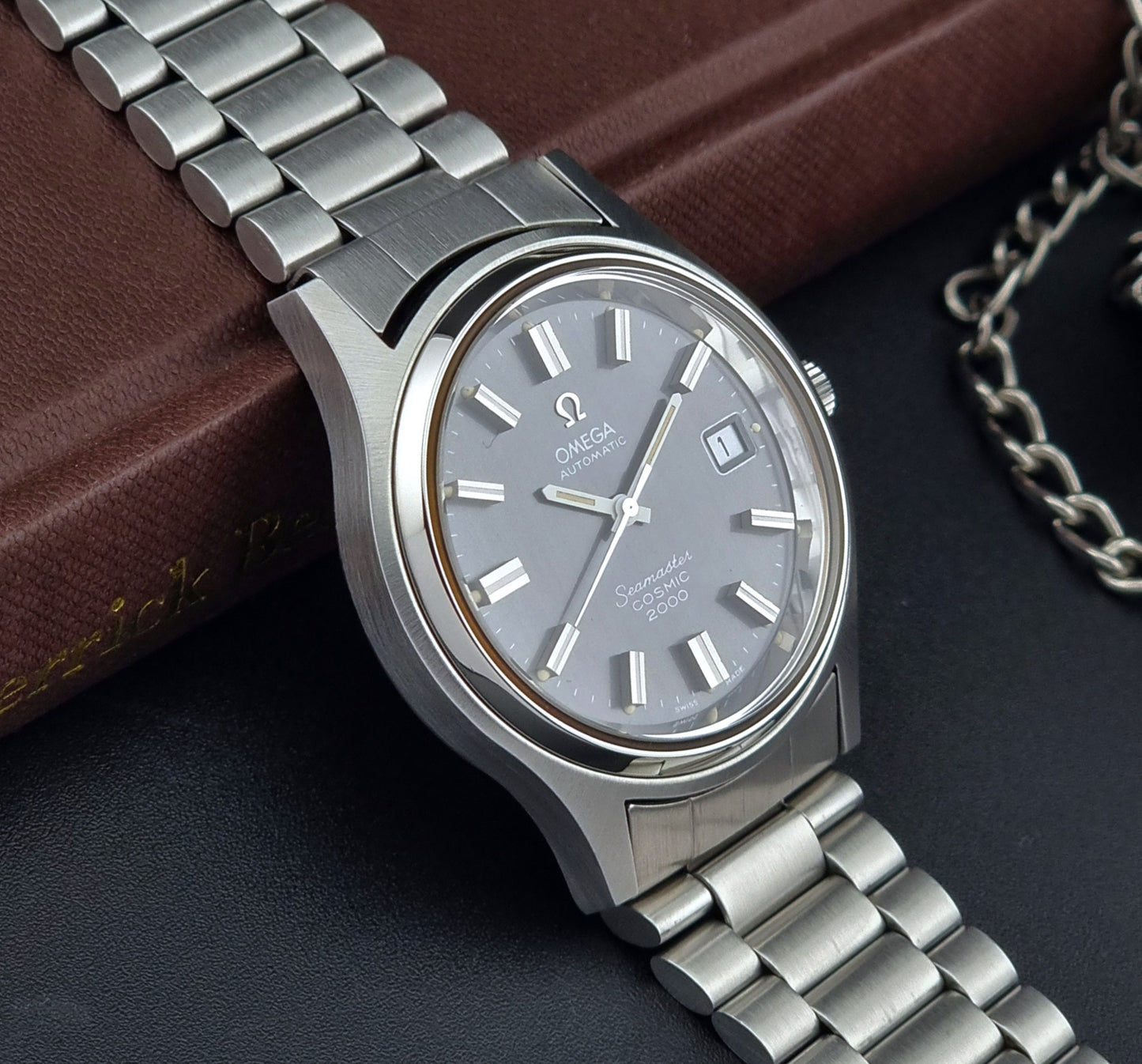 Omega Wristwatch Seamaster Cosmic 2000 Jumbo 166.128 Vintage 1971 Grey