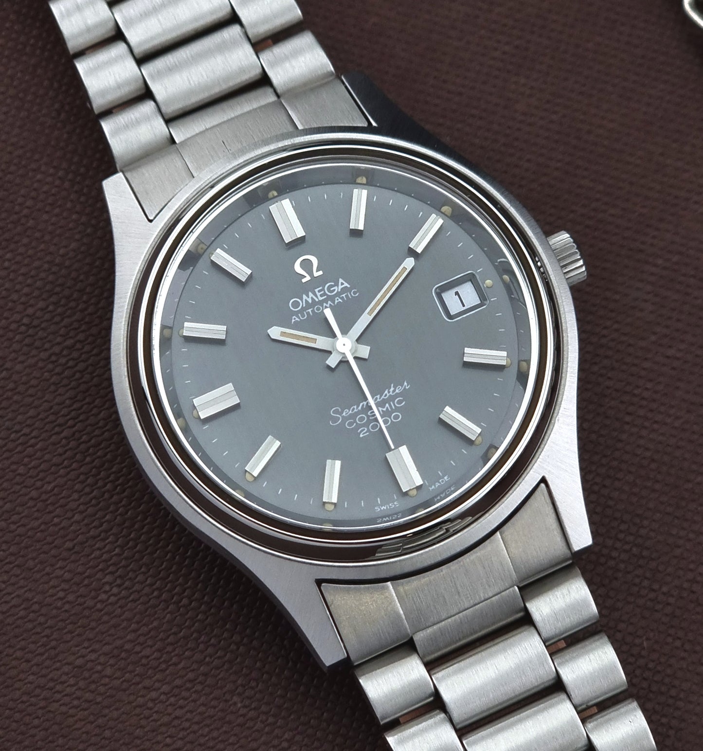 Omega Wristwatch Seamaster Cosmic 2000 Jumbo 166.128 Vintage 1971 Grey