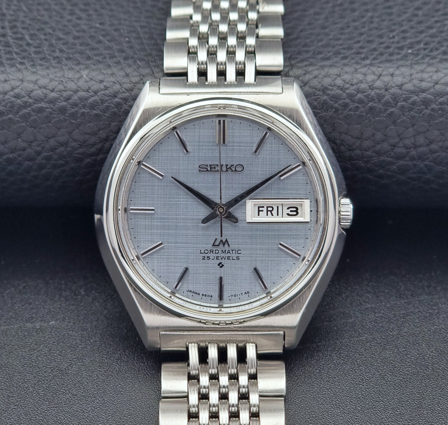 Seiko Wristwatch LordMatic 5606-7010 Vintage 1969 Blue Dial