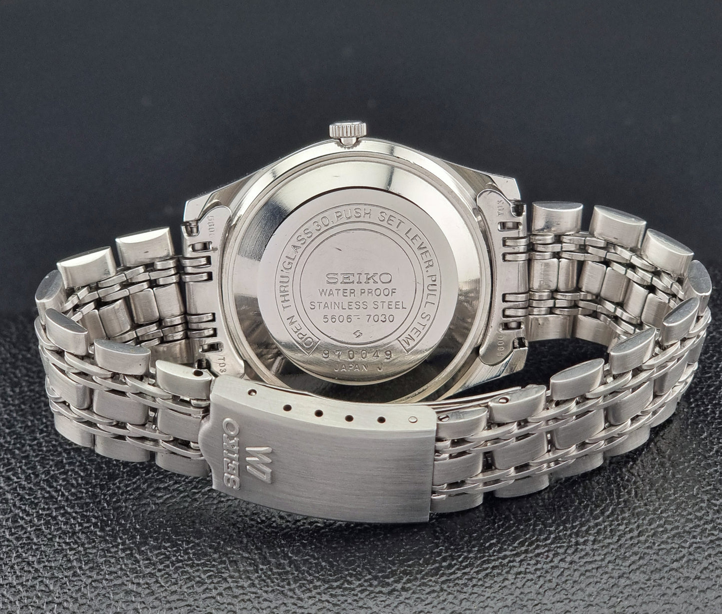 Vintage Seiko Wristwatch LordMatic 5606-7030 back view