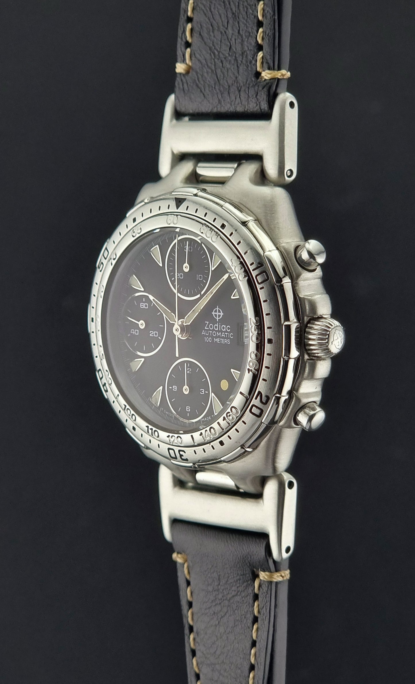 Zodiac Wristwatch 406.40.14 Chronograph ETA Cal. 7750 Vintage 1990s