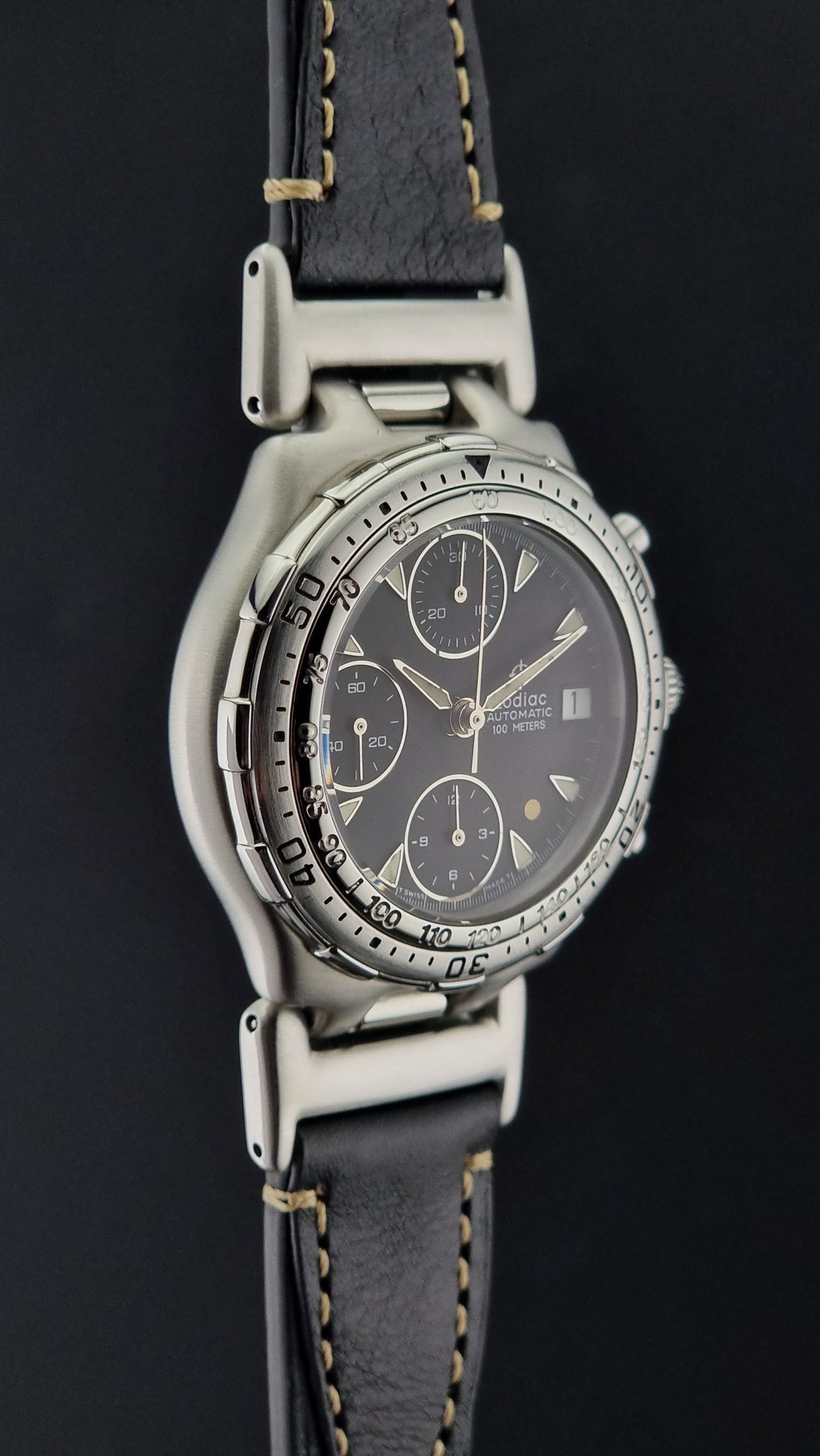 Zodiac Wristwatch 406.40.14 Chronograph ETA Cal. 7750 Vintage 1990s