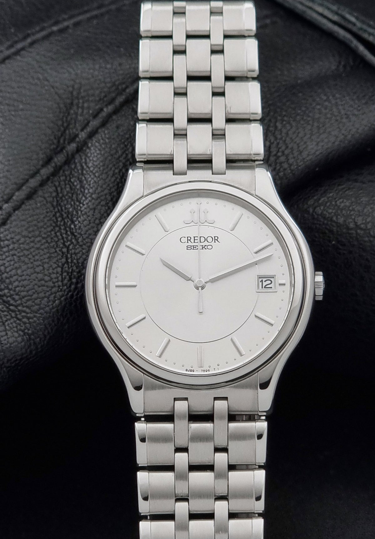 Seiko Credor 8J86-7A00 silver dial 2003 – dial and case front view