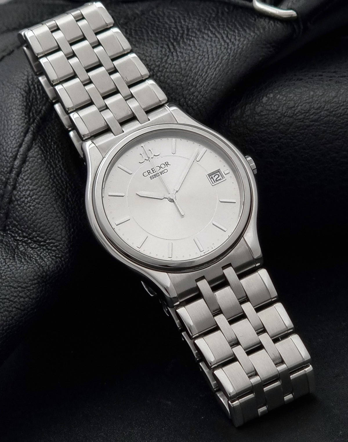 Seiko Credor 8J86-7A00 silver dial 2003 – dial and case front view