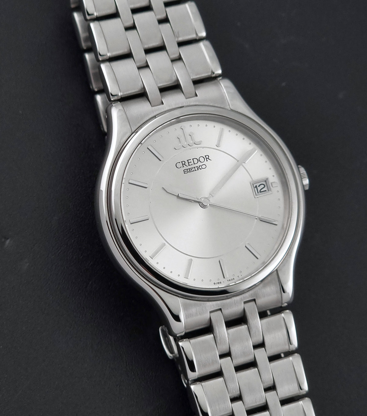 Seiko Credor 8J86-7A00 silver dial 2003 – dial and case front view