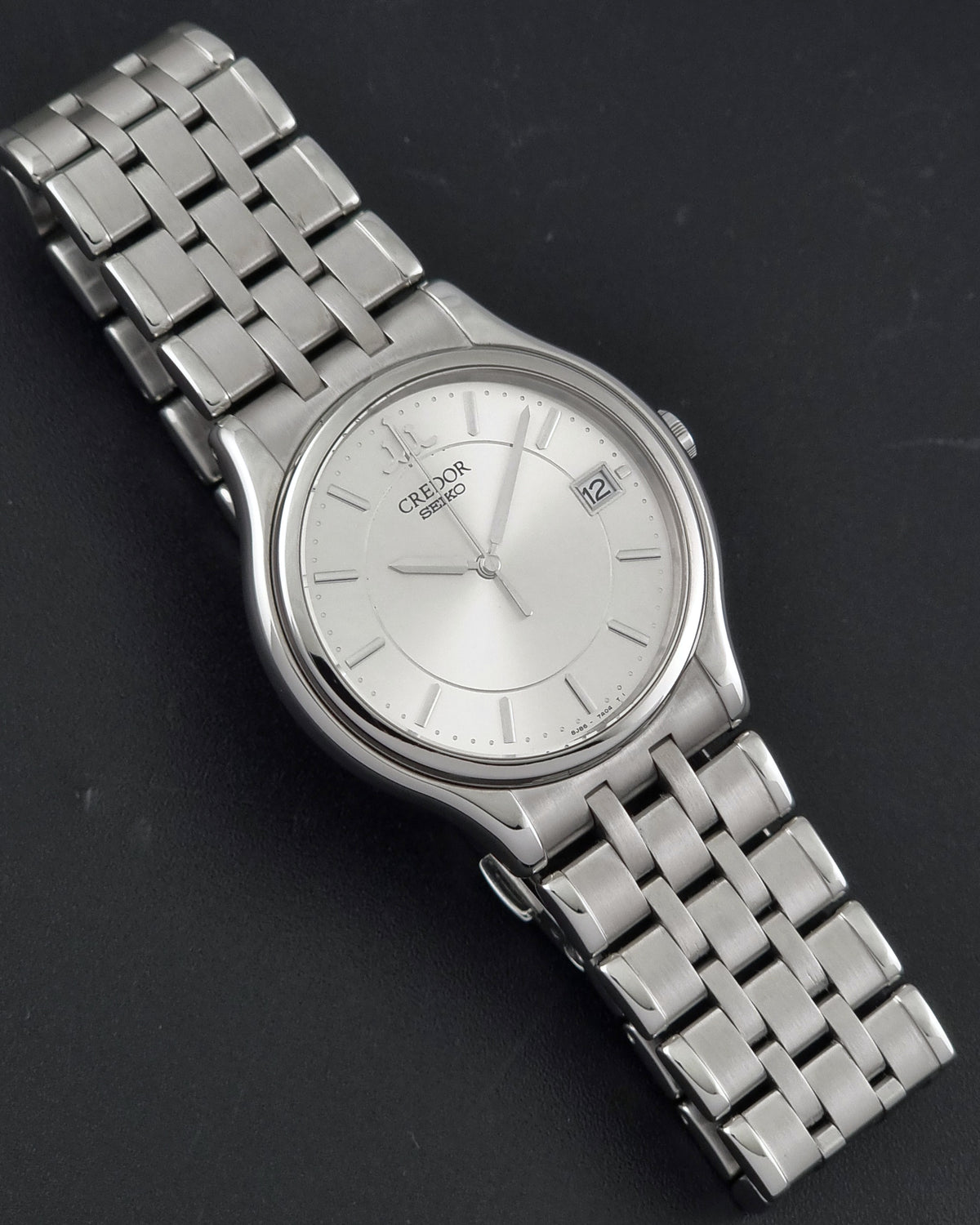 Seiko Credor 8J86-7A00 silver dial 2003 – dial and case front view