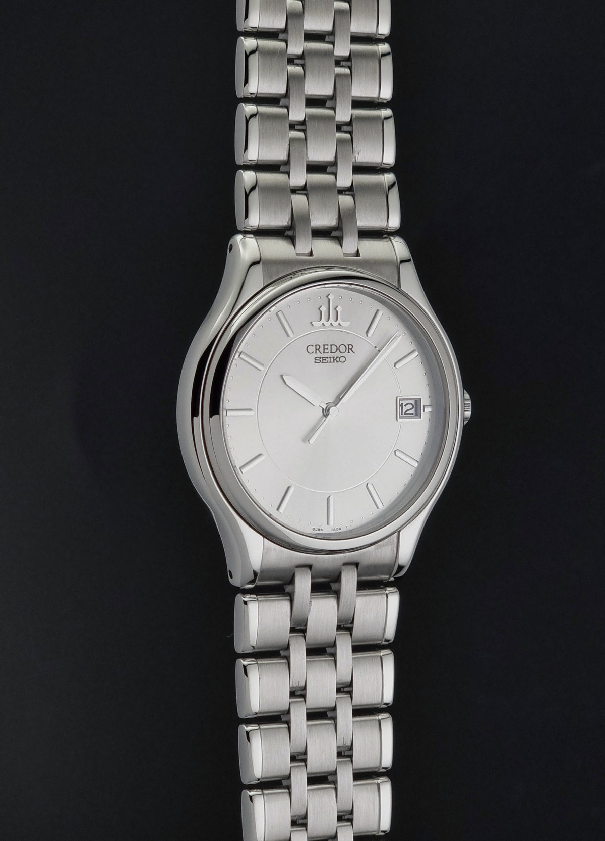 Seiko Credor 8J86-7A00 silver dial 2003 – side profile