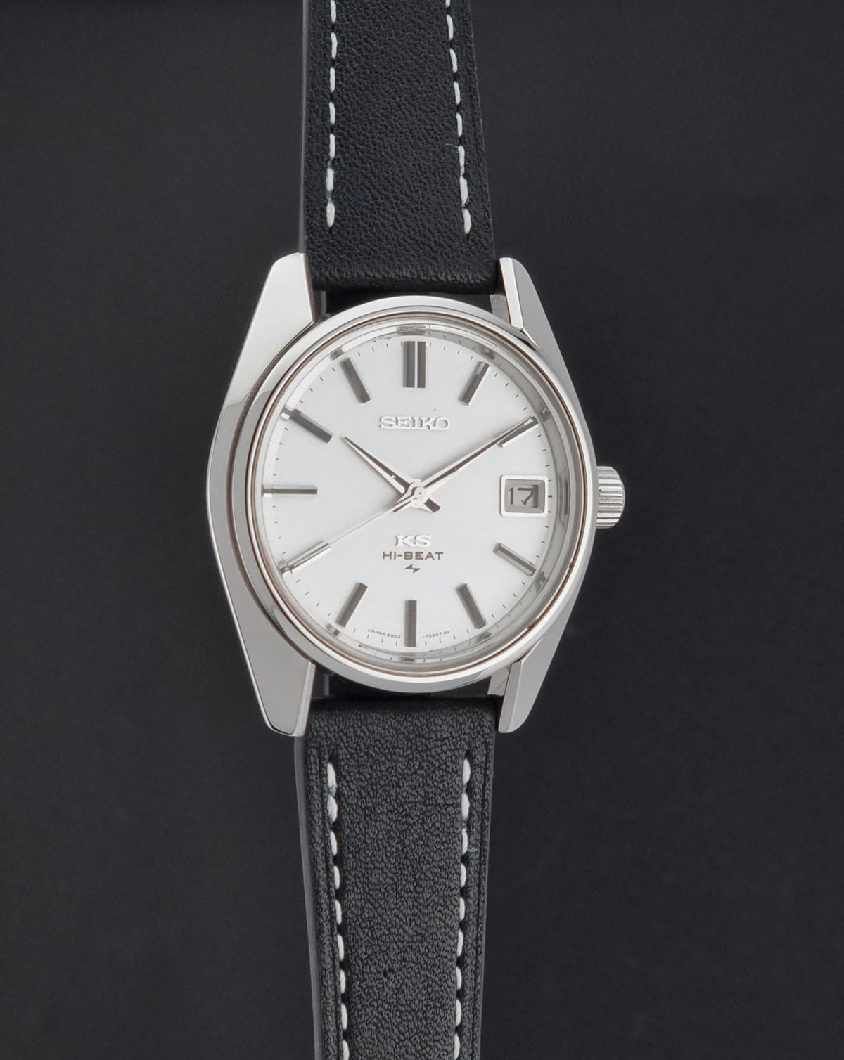 Vintage King Seiko 4502-7001 silver dial 1971 – side profile