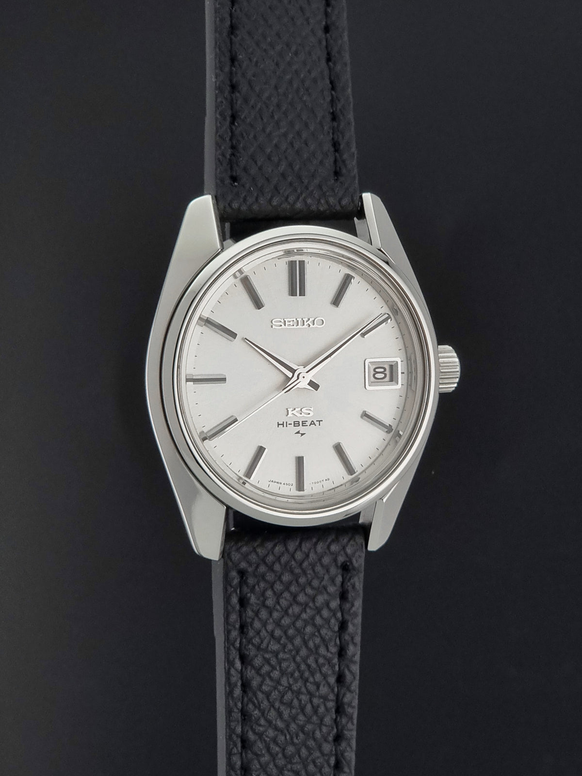 Vintage King Seiko 4502-7001 silver dial 1972 – side profile