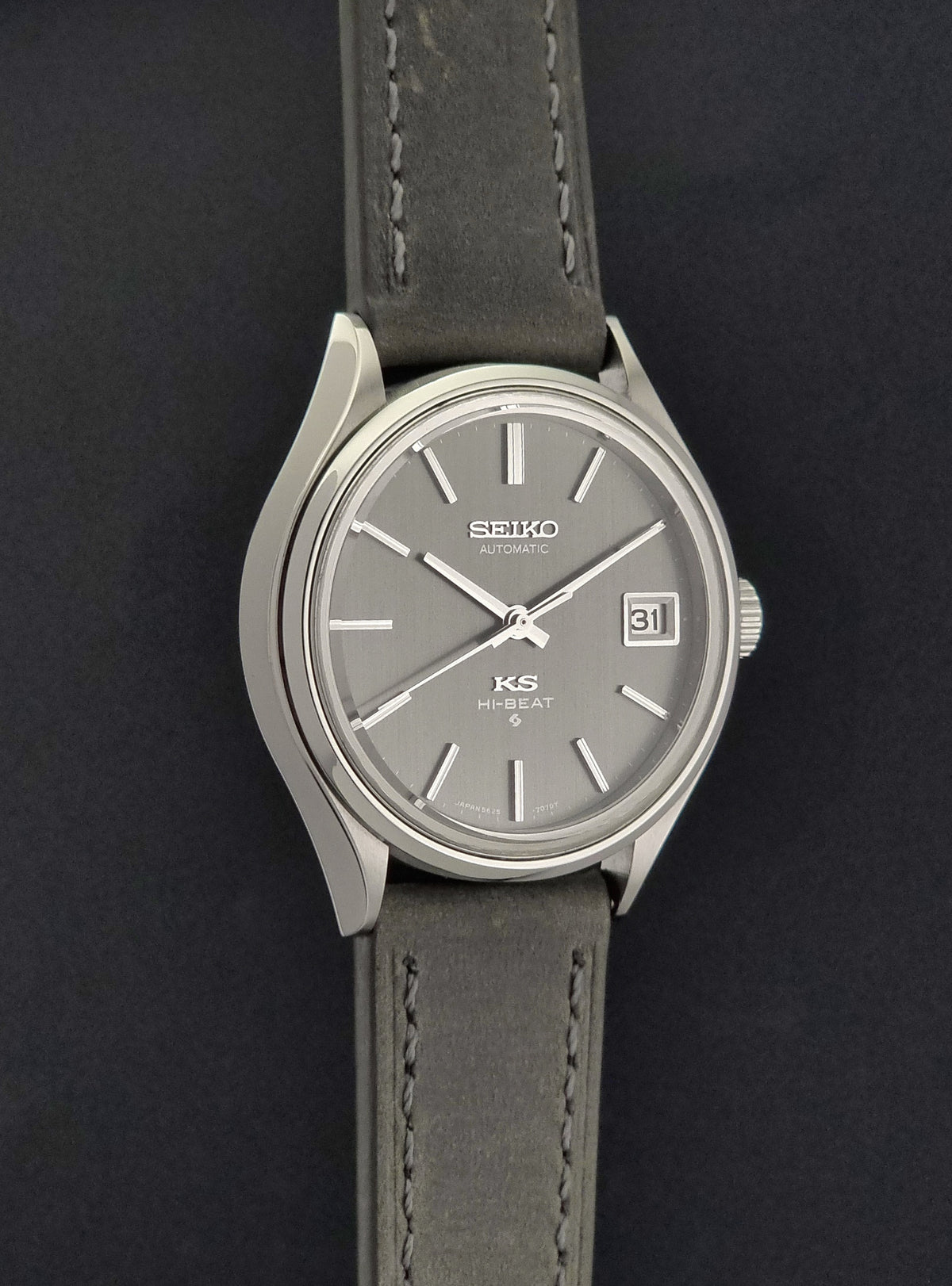 Vintage King Seiko 5625-7120 grey dial 1971 – side profile