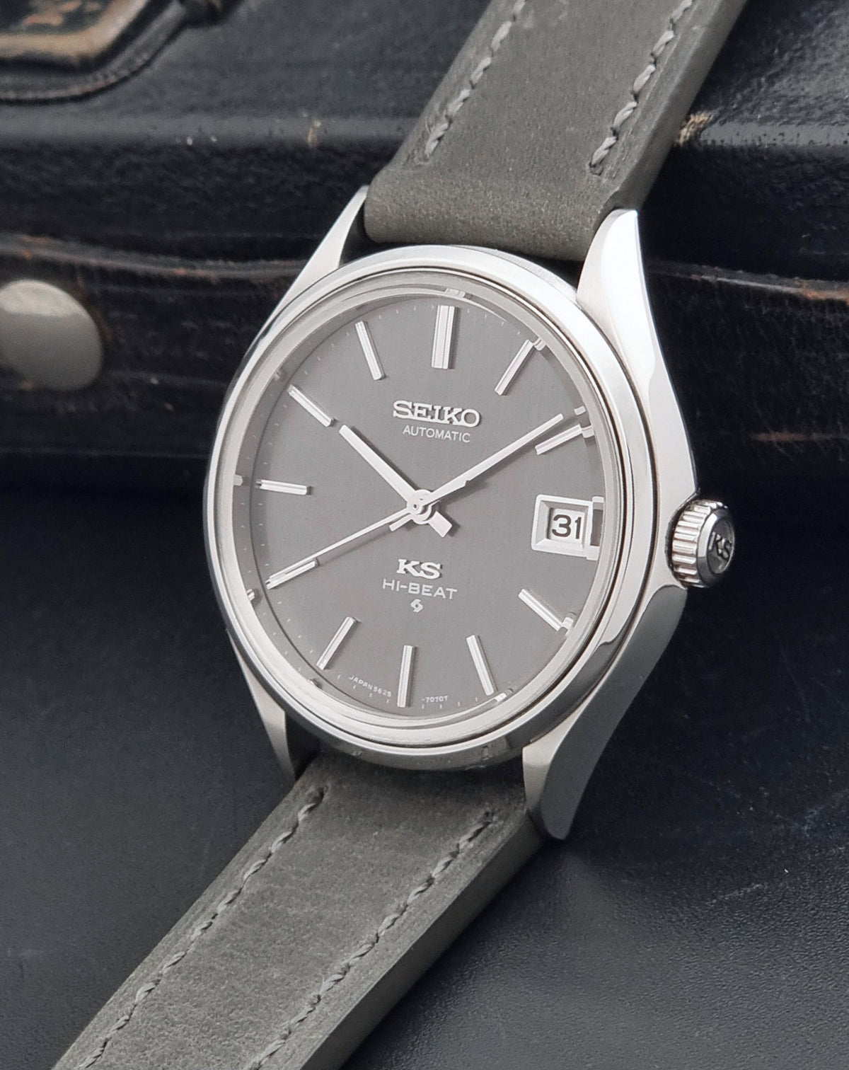 Vintage King Seiko 5625-7120 grey dial 1971 – side view
