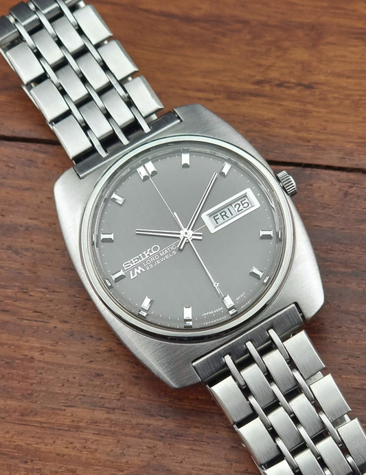 Seiko watch LordMatic 5606-8010 Vintage 1970 Grey Dial