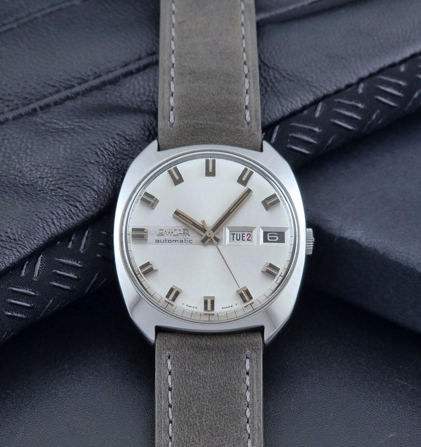 Enicar Wristwatch Ocean Pearl 147-01-02 Vintage 1970s Cal AR 1147