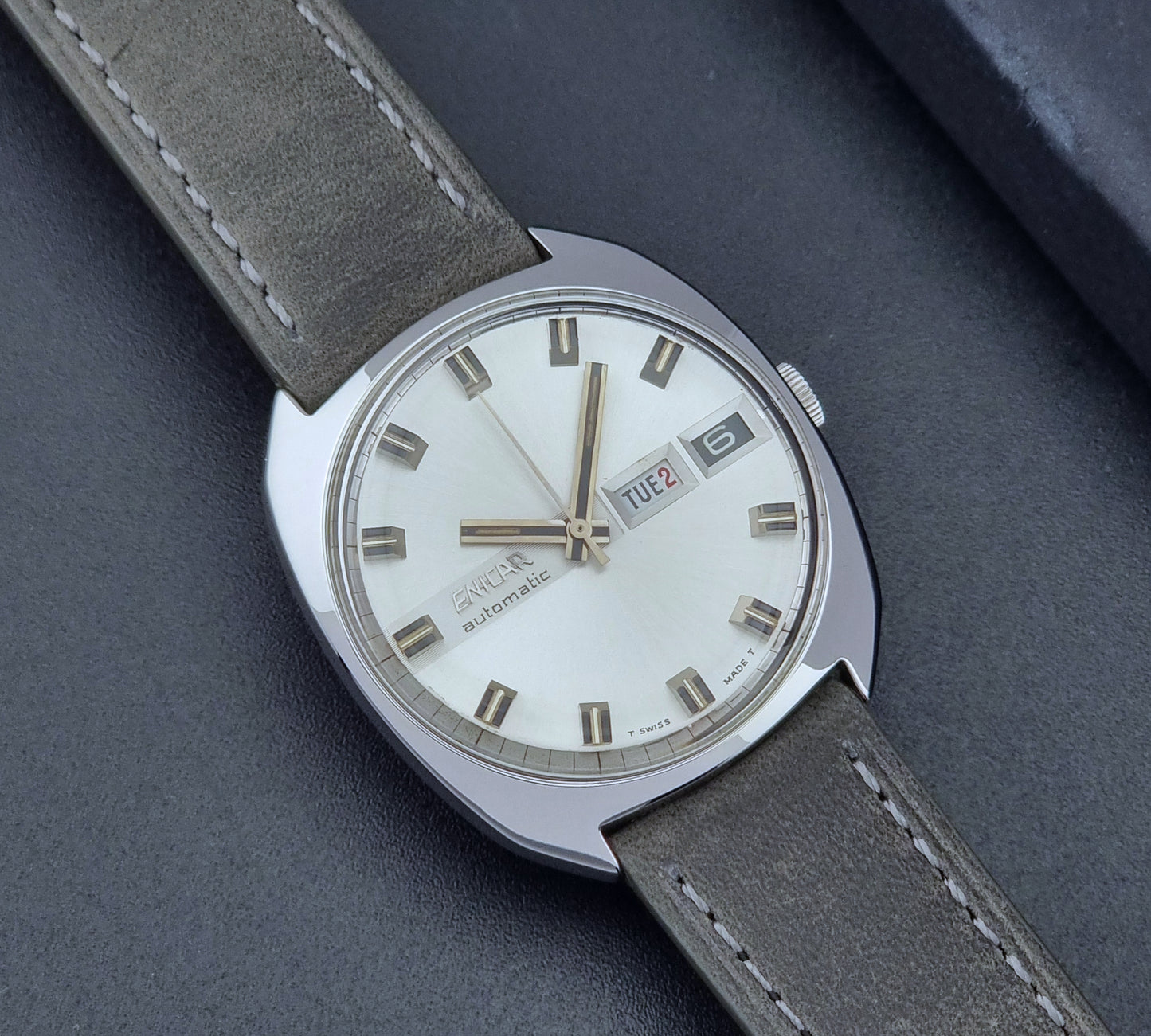 Enicar Wristwatch Ocean Pearl 147-01-02 Vintage 1970s Cal AR 1147