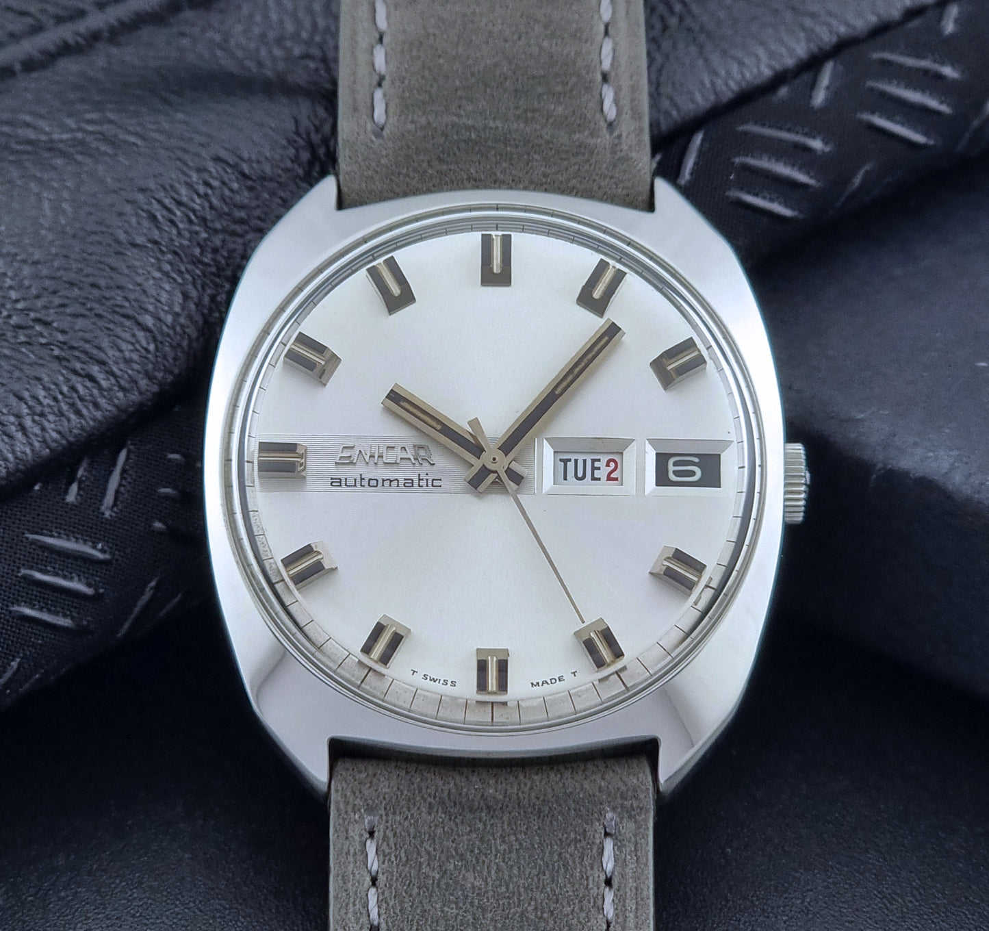 Enicar Wristwatch Ocean Pearl 147-01-02 Vintage 1970s Cal AR 1147