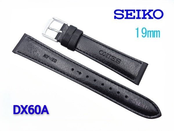 Genuine Seiko Black Leather Watch Straps 18mm and 19mm - Past2PresentWatches - Watch Strap - back