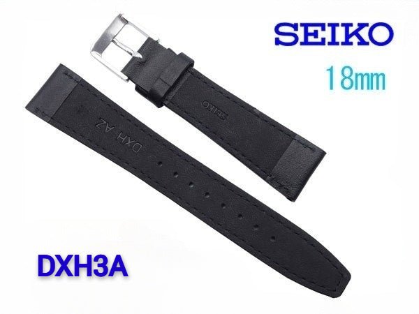 Genuine Seiko Black Leather Watch Straps 18mm and 19mm - Past2PresentWatches - Watch Strap - back