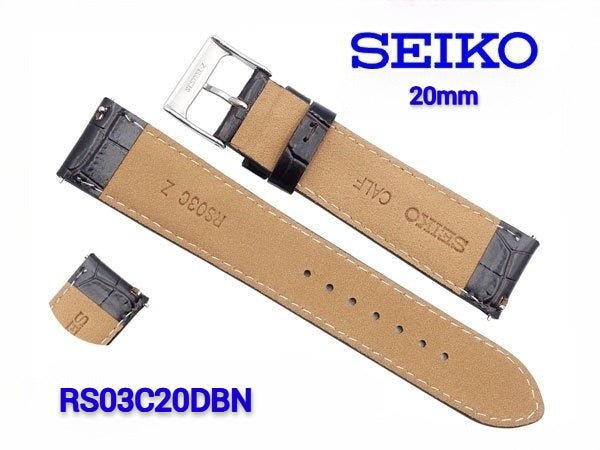 Genuine Seiko Brown Leather Watch Straps 18mm and 20mm - Past2PresentWatches - Watch Strap - back