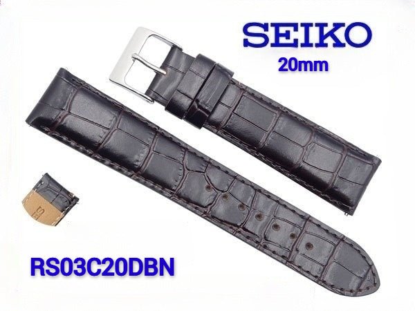 Genuine Seiko Brown Leather Watch Straps 18mm and 20mm - Past2PresentWatches - Watch Strap - front