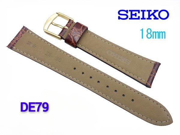 Genuine Seiko Brown Leather Watch Straps 18mm and 20mm - Past2PresentWatches - Watch Strap - back