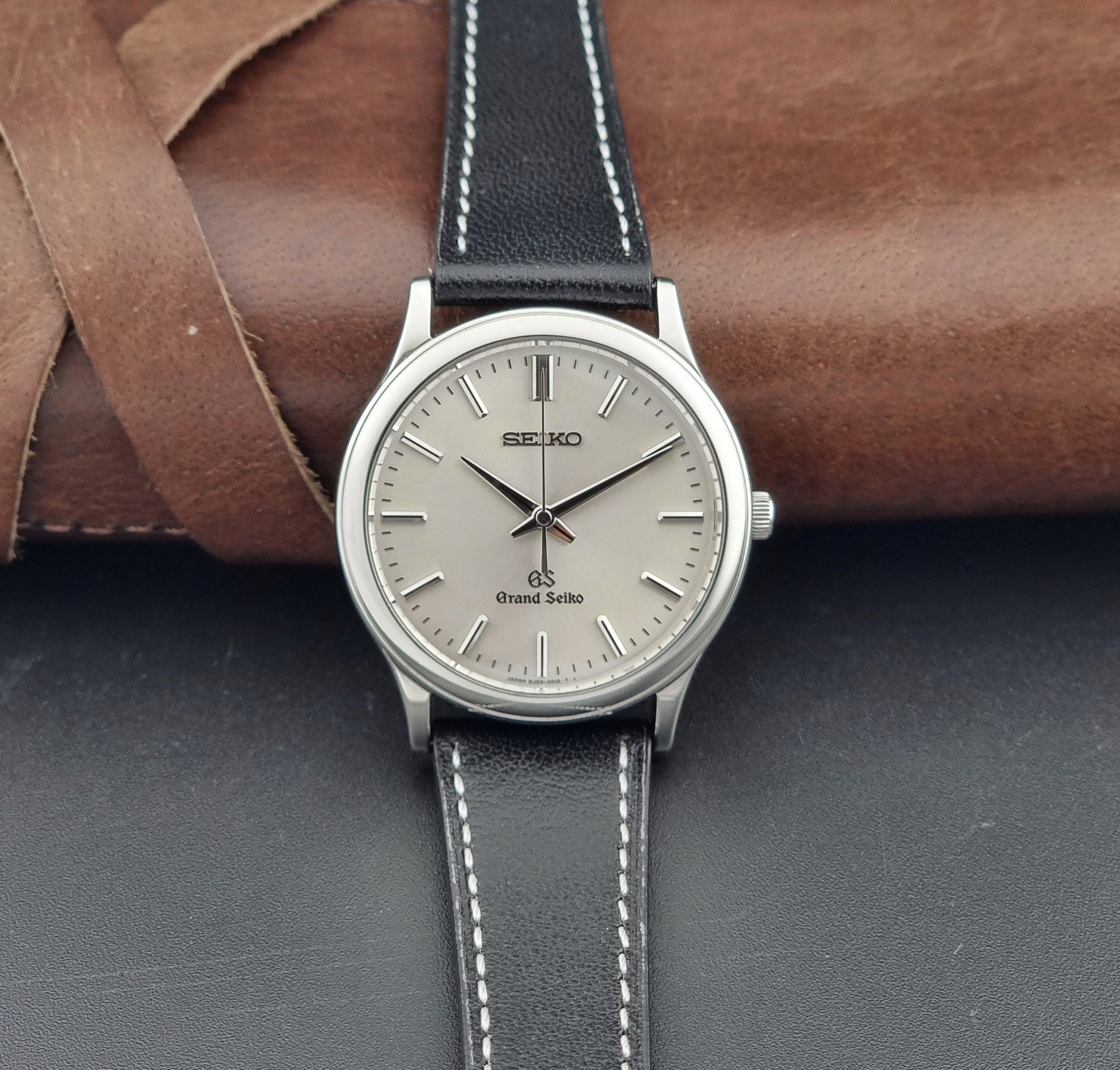 Grand Seiko SBGF015 Wristwatch 8J55-0A10 quartz on a black leather strap