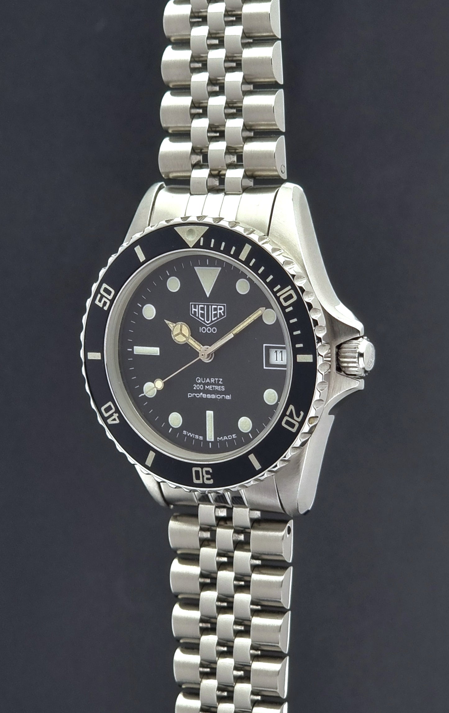 Vintage Heuer Wristwatch Professional Quartz 1000 Diver 980.013L