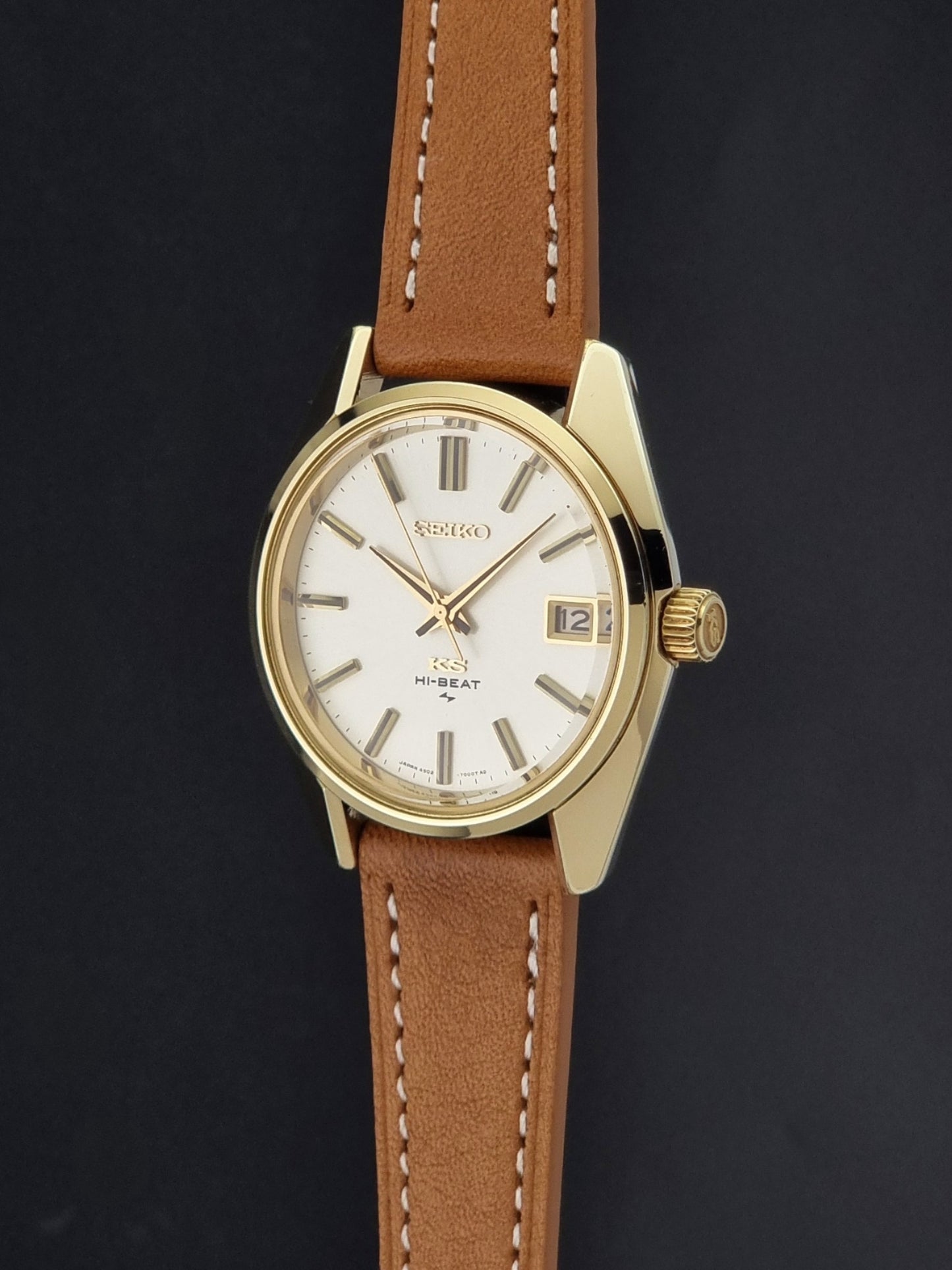 Vintage King Seiko 4502-7001 watch Hi-Beat Gold Plate 1973