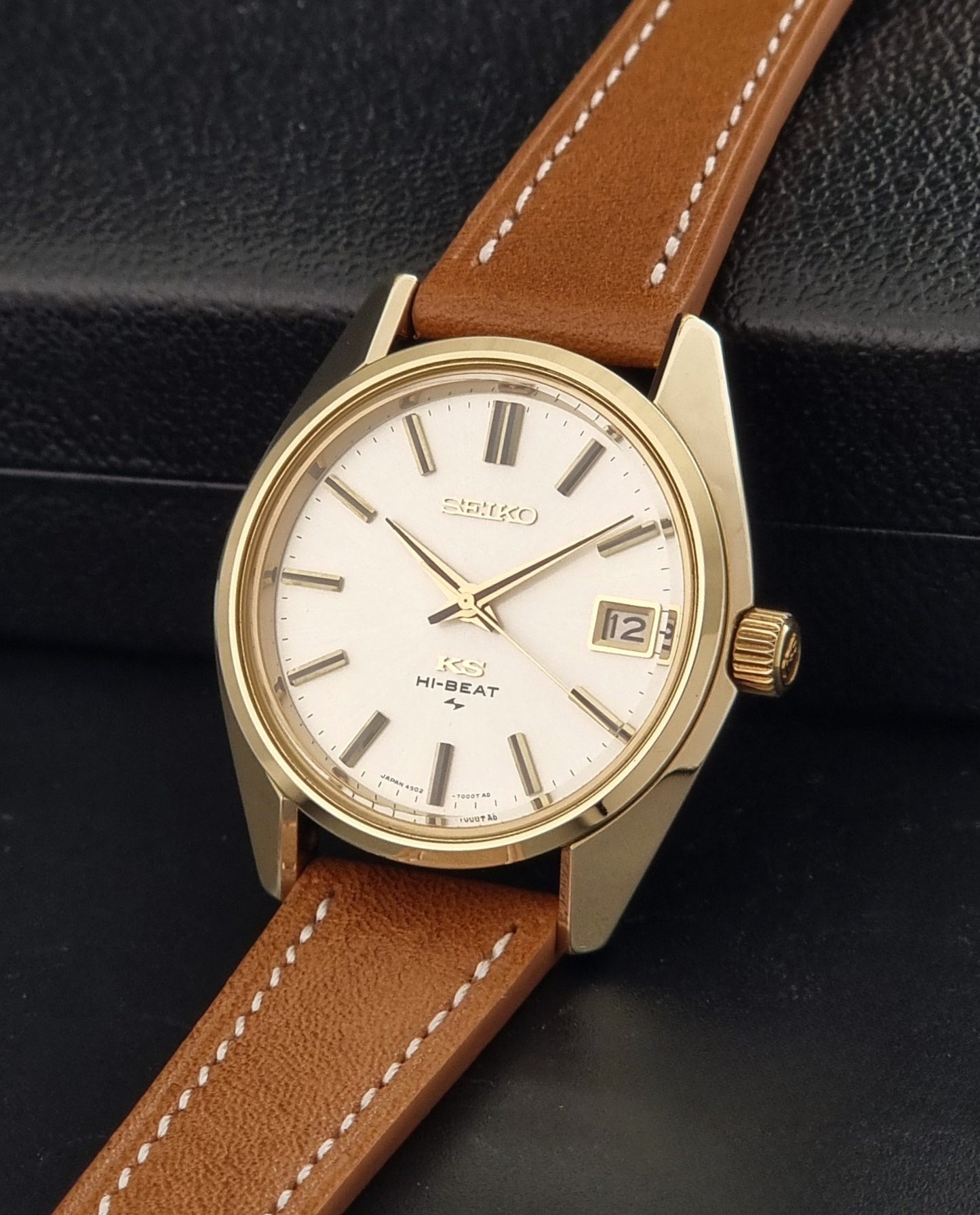 Vintage King Seiko 4502-7001 watch Hi-Beat Gold Plate 1973