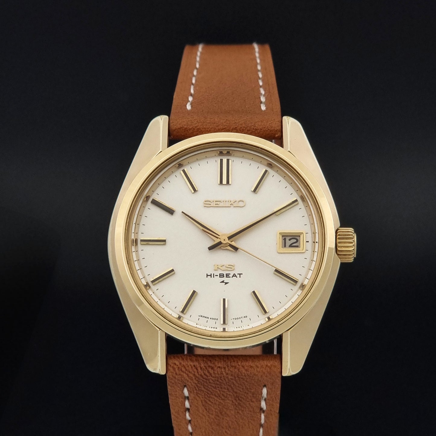 Vintage King Seiko 4502-7001 watch Hi-Beat Gold Plate 1973