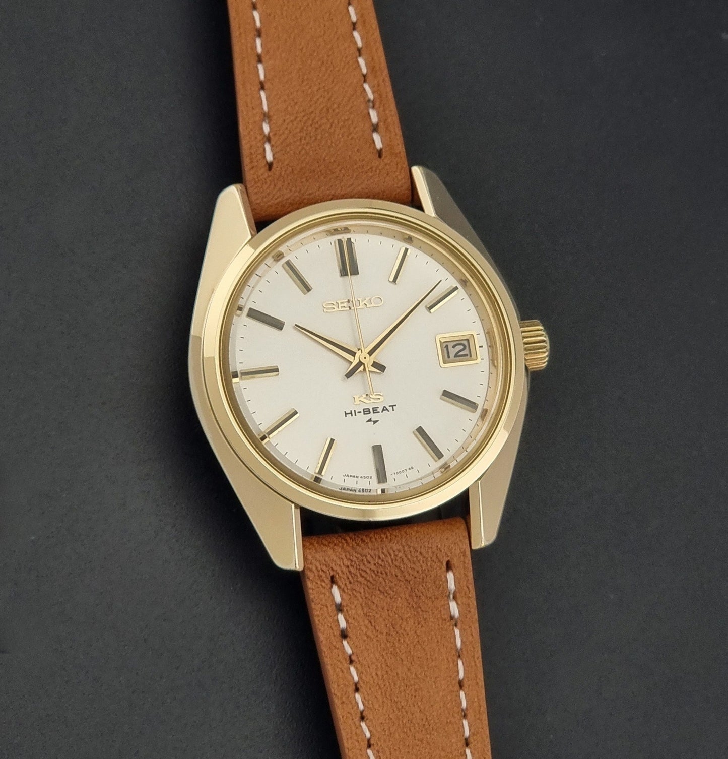 Vintage King Seiko 4502-7001 watch Hi-Beat Gold Plate 1973