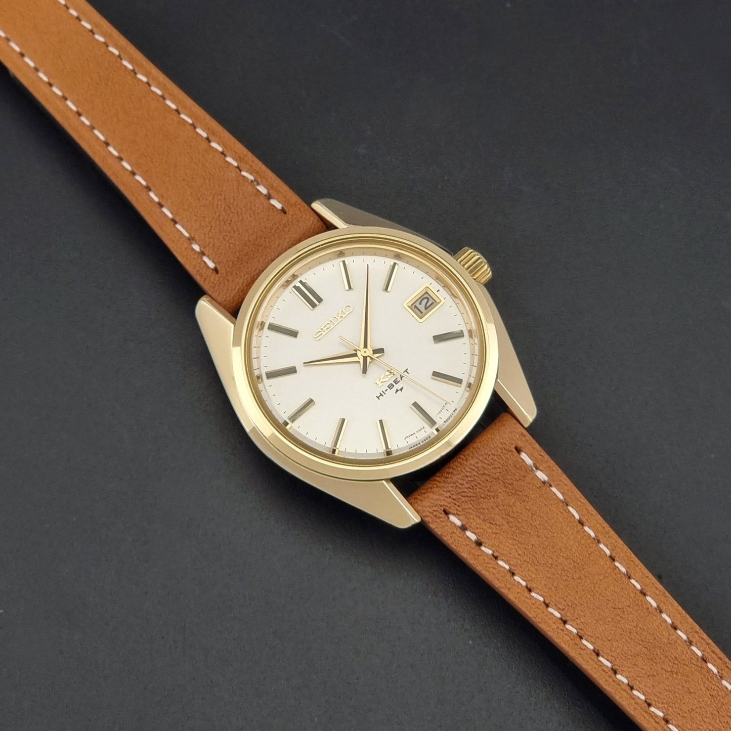 Vintage King Seiko 4502-7001 watch Hi-Beat Gold Plate 1973