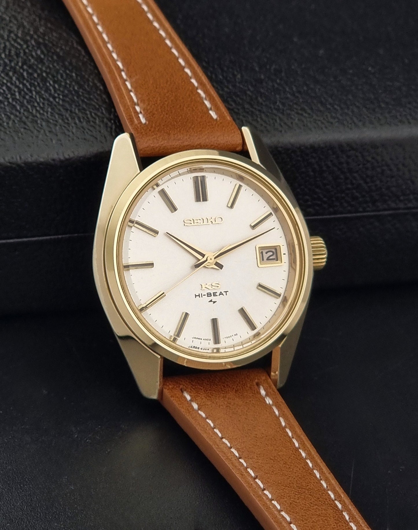 Vintage King Seiko 4502-7001 watch Hi-Beat Gold Plate 1973