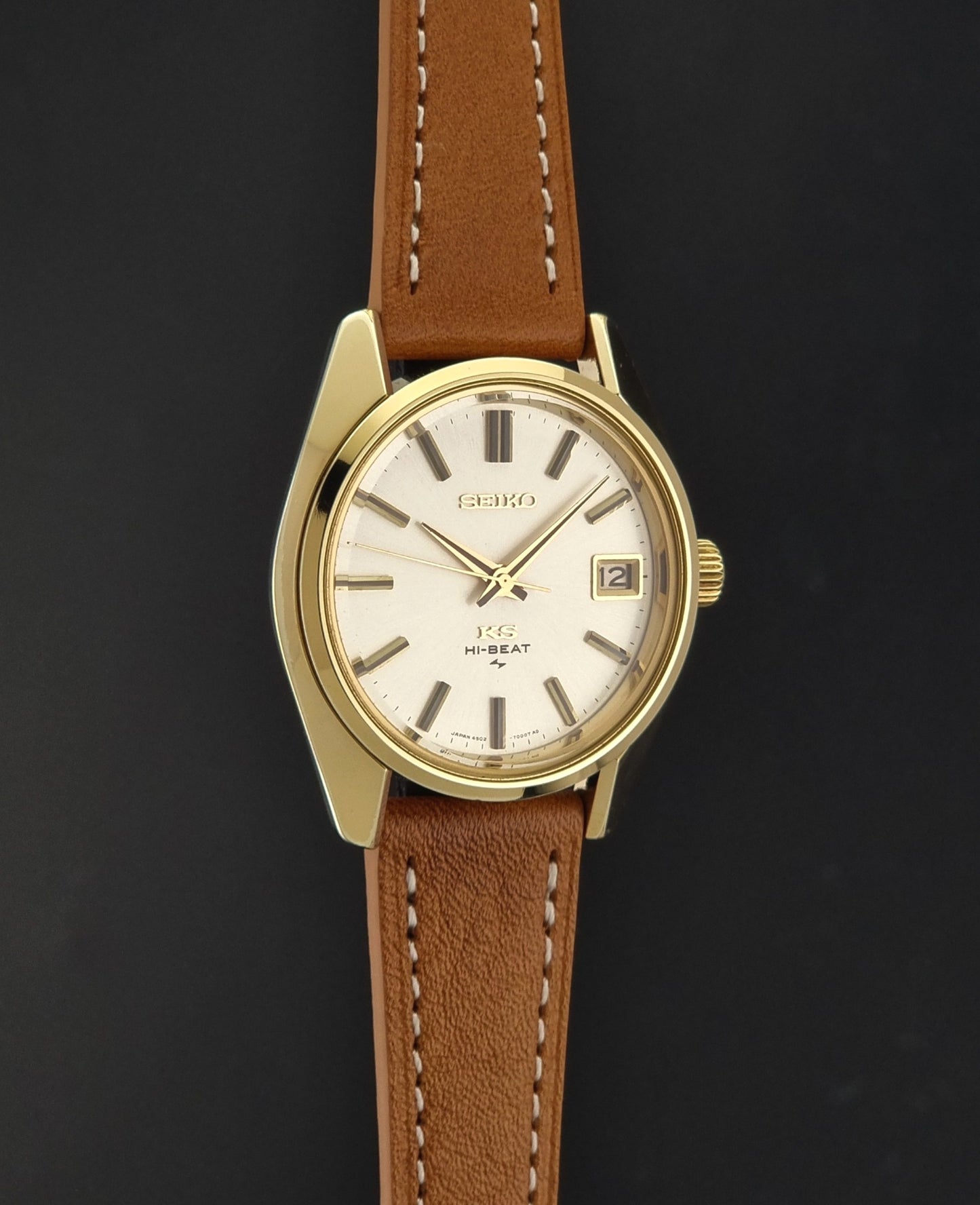 Vintage King Seiko 4502-7001 watch Hi-Beat Gold Plate 1973