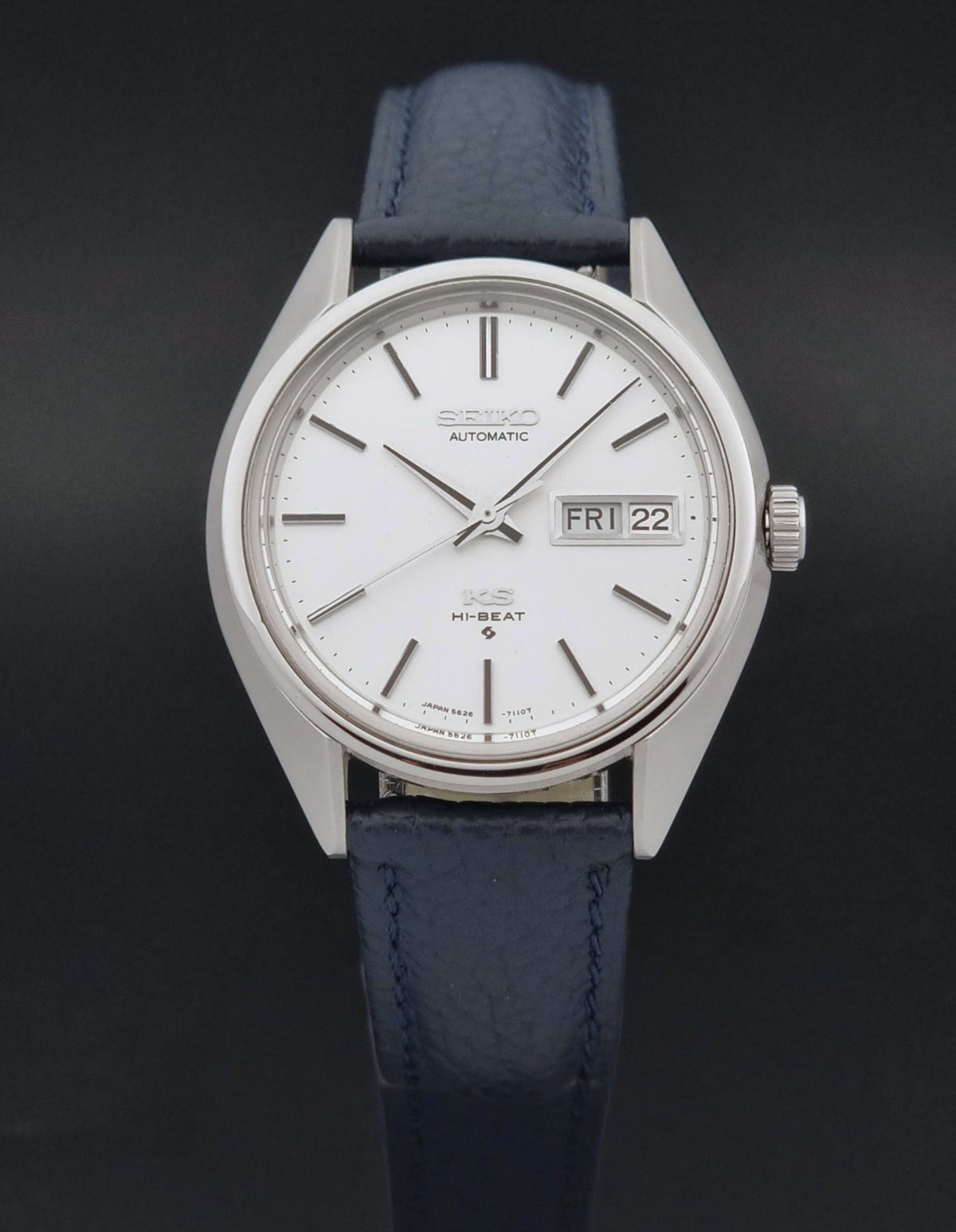 Vintage King Seiko 5626-7110 Hi-Beat automatic watch from 1971, dial view