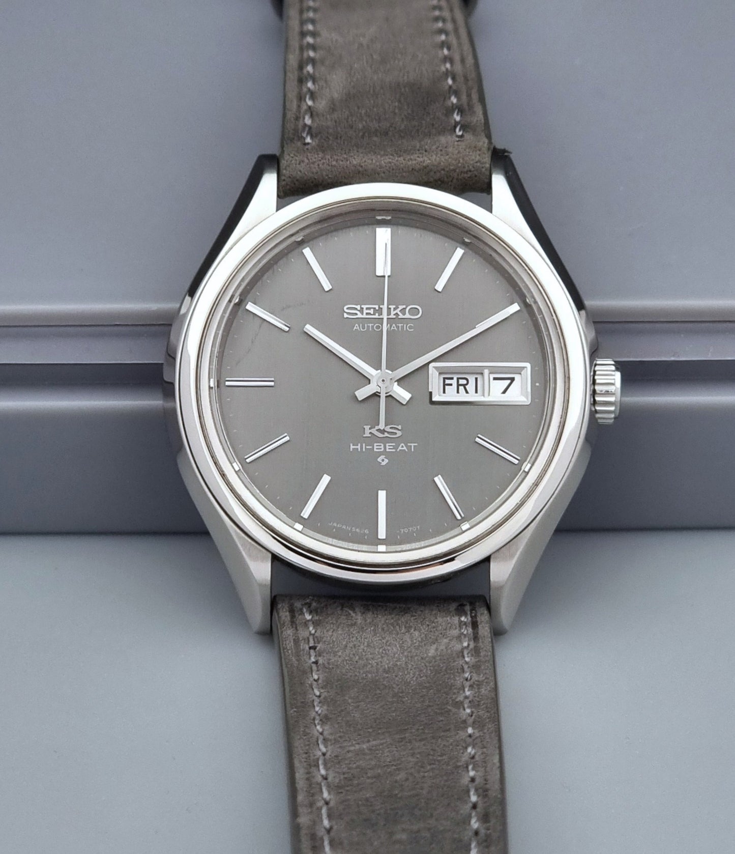 Vintage King Seiko Wristwatch 5626-7120 Hi-beat Grey 1972