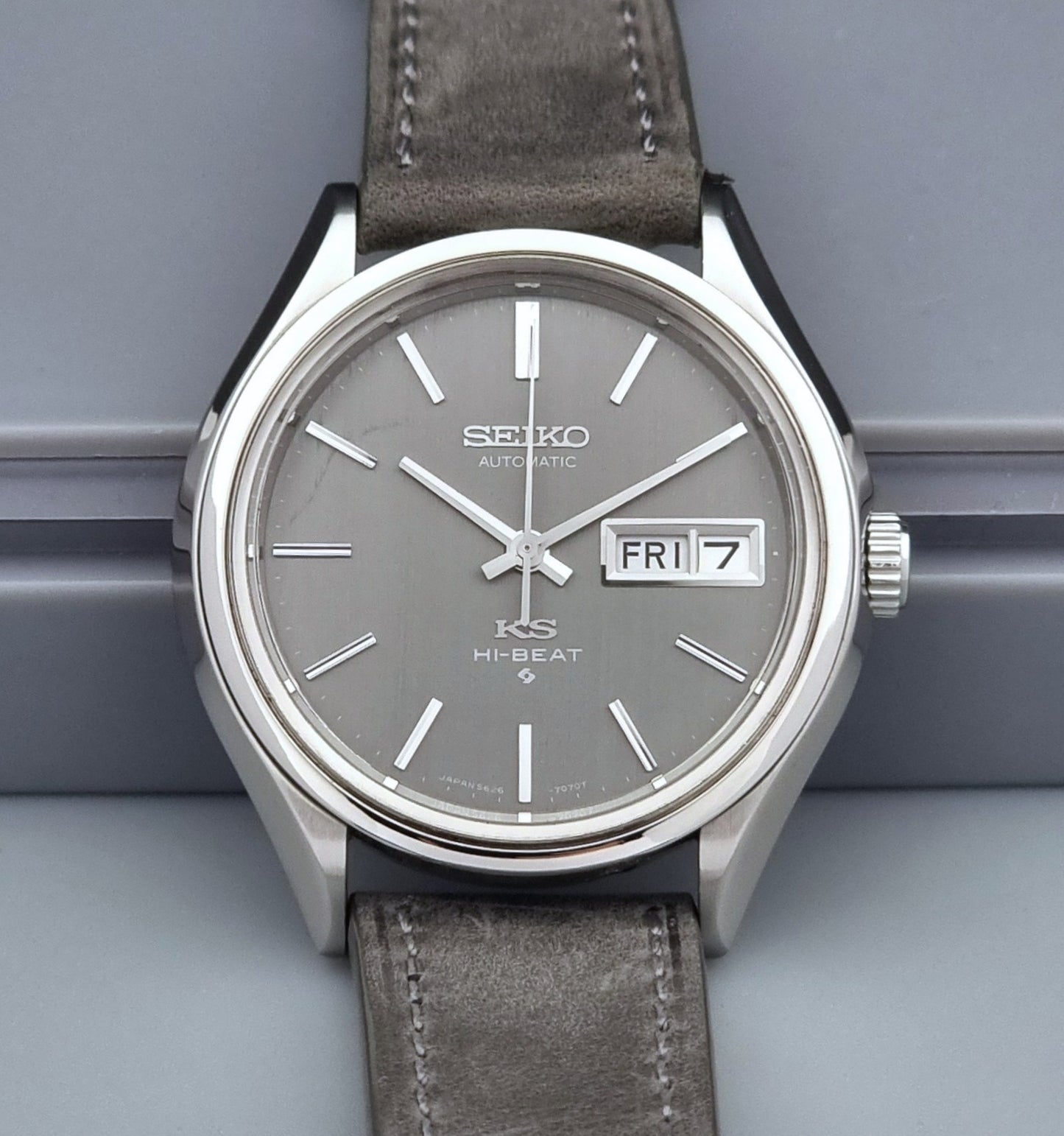 Vintage King Seiko Wristwatch 5626-7120 Hi-beat Grey 1972