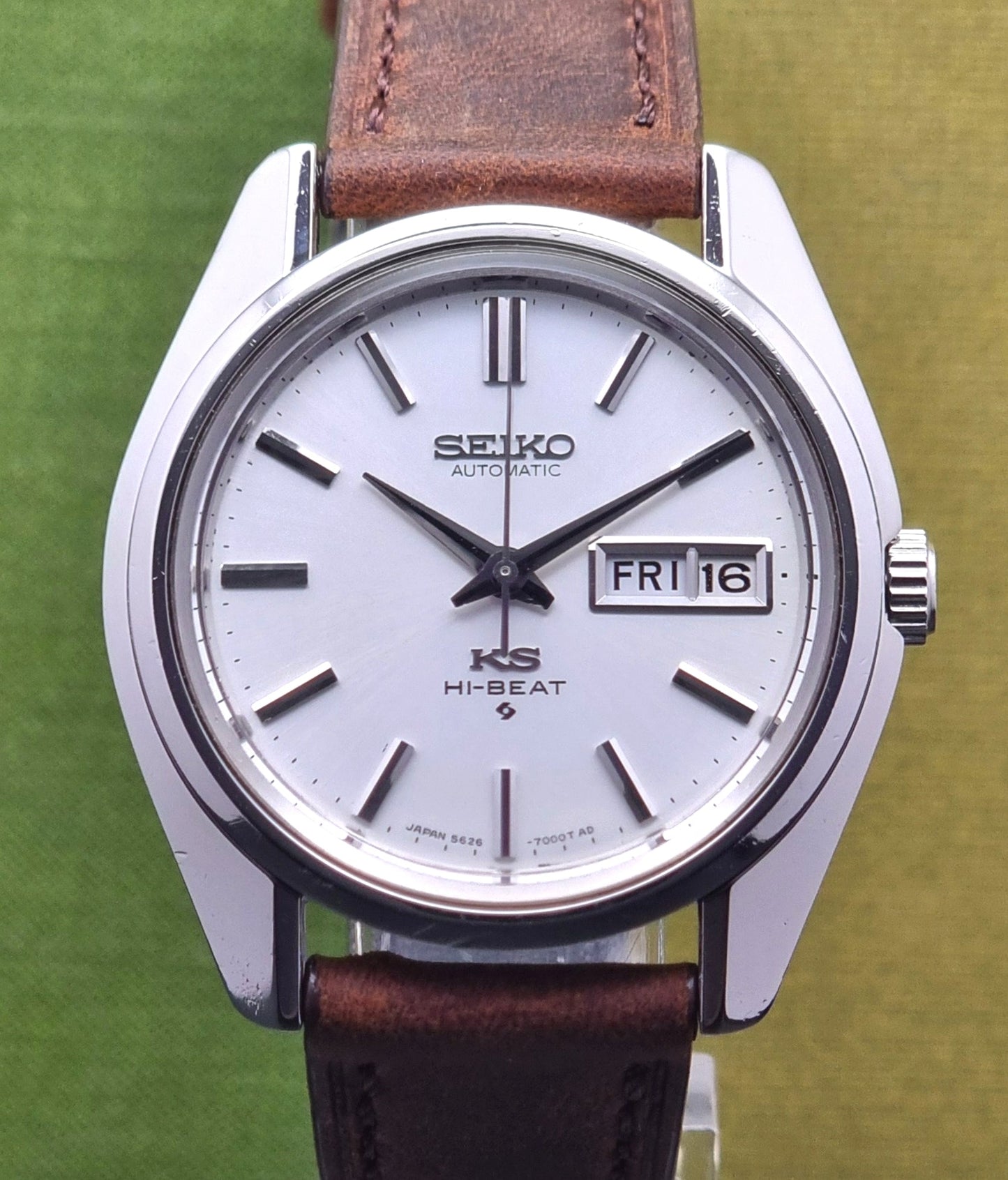 King Seiko watch Hi - Beat 5626 - 7000 Vintage 1970 - Past2PresentWatches - Wristwatch - front view