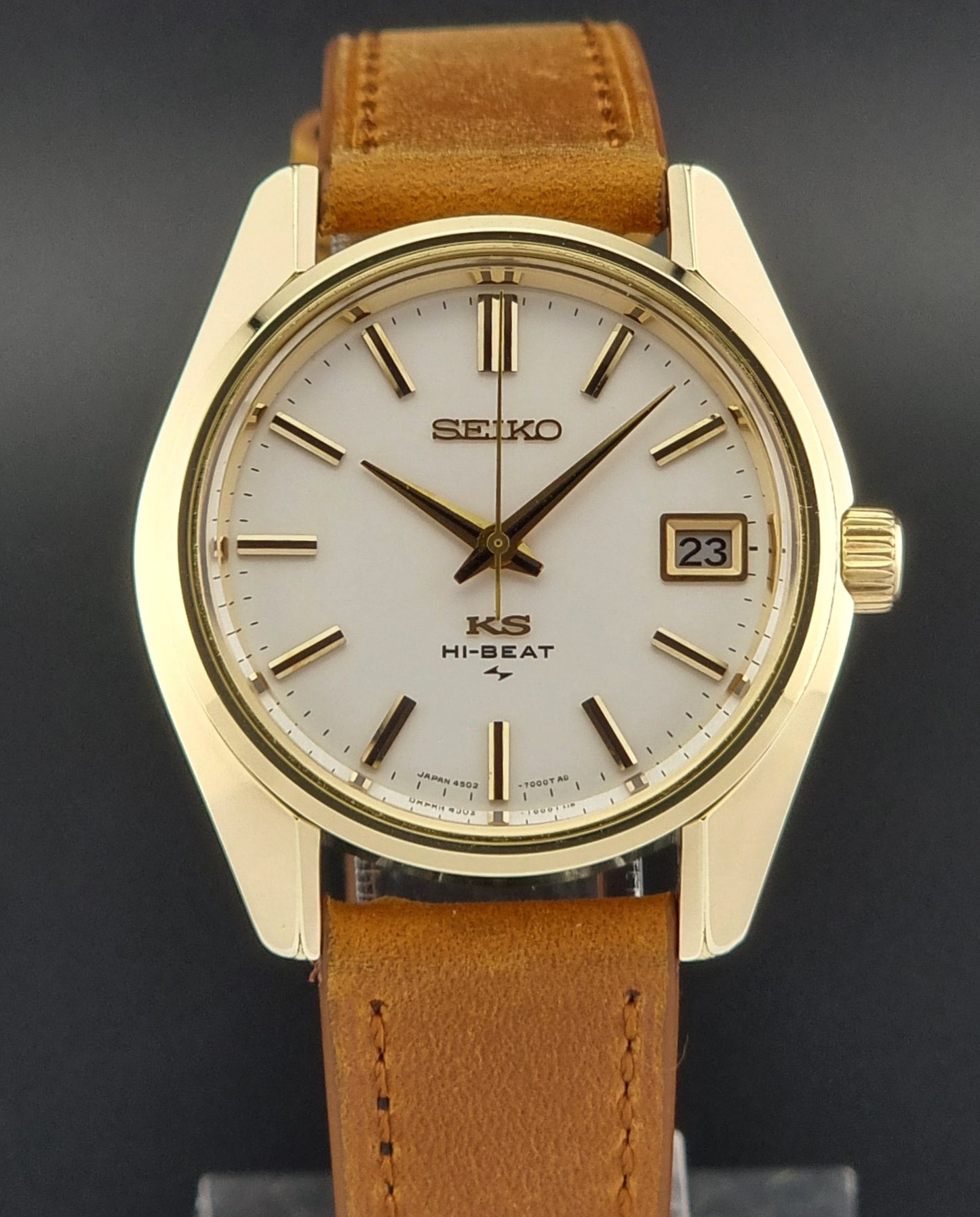 King Seiko Watch 4502-7001 Hi-Beat Vintage 1971 Gold plated