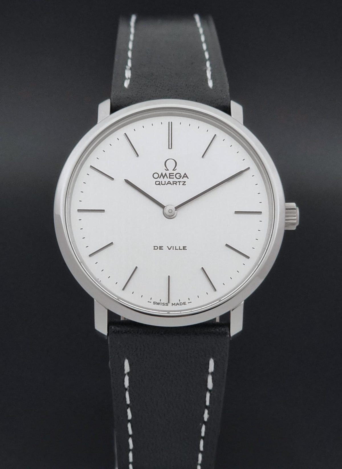 Vintage Omega De Ville 191.0044 quartz watch from 1977, dial view